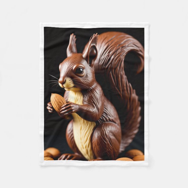 Süße braune Eichhörnchen mit Nuss Plüschdecke Fleecedecke (Vorderseite)