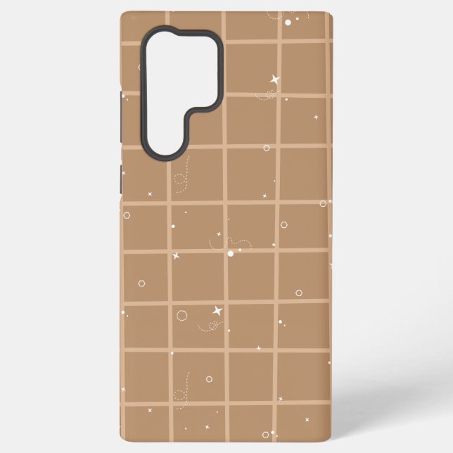 Süße braune Gingham Samsung Galaxy Hülle (Rückseite)