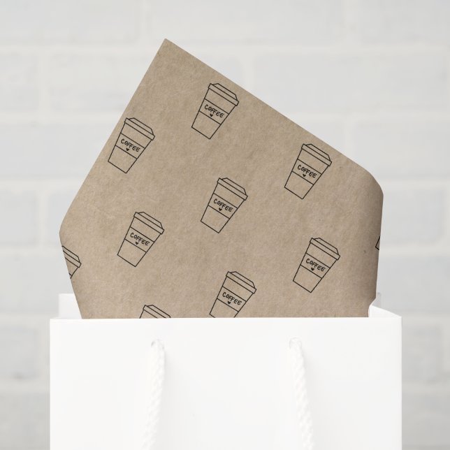 Süße braune Kaffeetasse Kaffeesalon Seidenpapier (Geschenktüte)