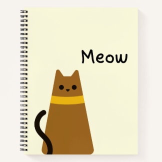 Süße braune Katze Miaut Ästhetik Notizbuch
