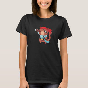 Süße braune Katze Pirat Katzenkostüme Männer Fraue T-Shirt