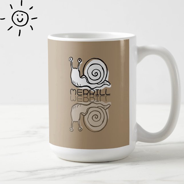 Süße braune Schnecke Reflexions-Gekritzel Benutzer Kaffeetasse (Von Creator hochgeladen)