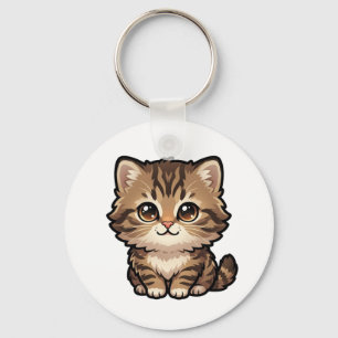 Süße braune Tabby-Kätzchen-Schlüsselanhänger Schlüsselanhänger