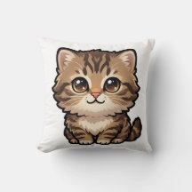 Süße braune Tabby-Kätzchen-Wurfkissen