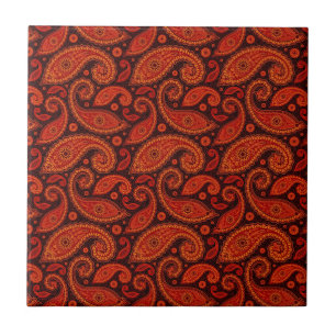 Süße braune Wirbel-Paisley-Muster Fliese