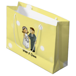 Süße Braut und Bräutigam Hochzeitsfeier Große Geschenktüte