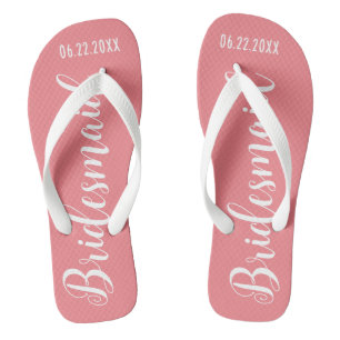 Süße Brautjungfer Korallenrosa Flip Flops
