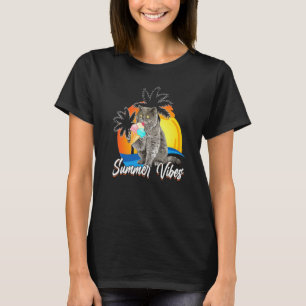 Süße Britisch Kurzhaar Katze isst Eiscreme-Kegel S T-Shirt