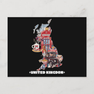 Süße britische Icons Karte Vereinigtes Königreich 