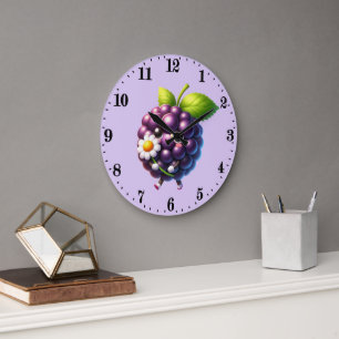 Süße Brombeerliebhaber Küche Große Wanduhr