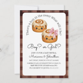 Süße Brötchen Im Ofen Junge Mädchen Baby Reveal Einladung