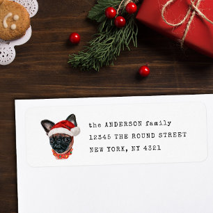 Süße Brussels-Griffon-Weihnachtshund-Rücksendeadre