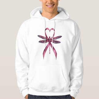 Süße Brustkrebs-Herz-Libellen-Bewusstsein Frau Hoodie
