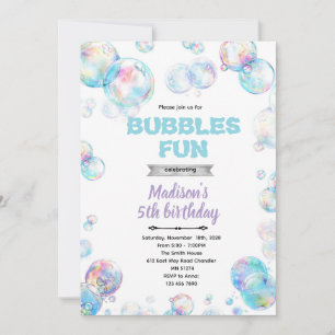 Süße Bubble-Themen-Party-Einladung Einladung