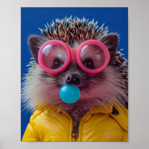 Süße Bubblegum-Igel-Güte-Skurril-Wandkunst Poster