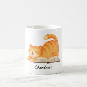 Süße Bücherkatzenliebhaber-Individualisierung Kaffeetasse