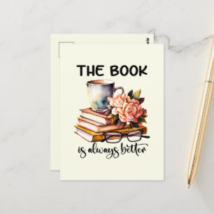 Süße Bücherliebhaber Wortkunst  Postkarte