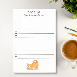 Süße Buchliebhaber-Grüner-Katze-To-Do-Liste Post-it Klebezettel