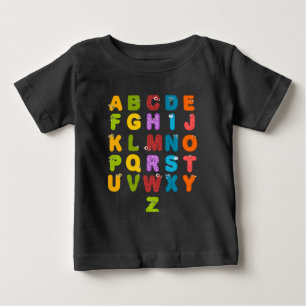 Süße Buchstaben Lustiges Lernen Alphabet Regenboge Baby T-shirt