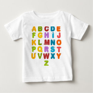 Süße Buchstaben Lustiges Lernen Alphabet Regenboge Baby T-shirt