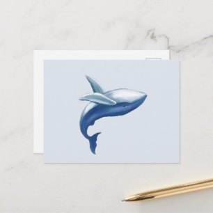 Süße Buckelwal-Zeichnung, die aus dem Wasser sprin Postkarte