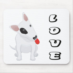 Süße Bull Terrier Mama Welpen Papa Hunde Liebhaber Mousepad