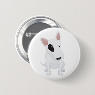 Süße Bull Terrier Welpen Hund Liebhaber Fell Mama  Button
