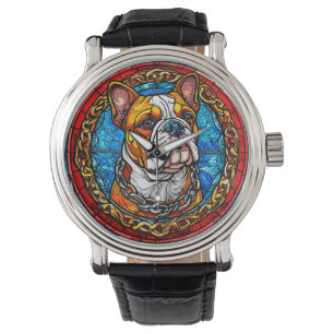 Süße Bulldogge Armbanduhr