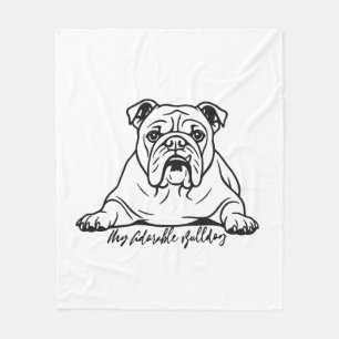 Süße Bulldogge Fleecedecke