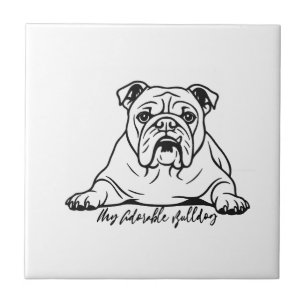 Süße Bulldogge Fliese