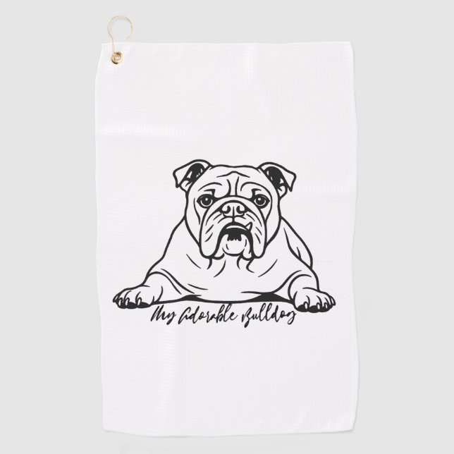 Süße Bulldogge Golfhandtuch (Vorderseite)