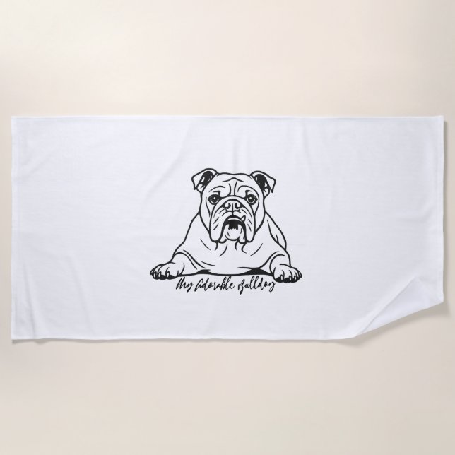 Süße Bulldogge Strandtuch (Vorderseite)