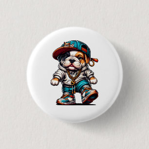 Süße Bulldogge-Welpen-Streetwear-Hunde-Mode Button
