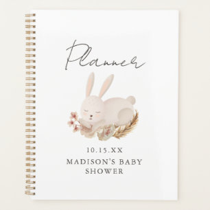 Süße Bunny-Kalligrafie-Baby-Party Planer