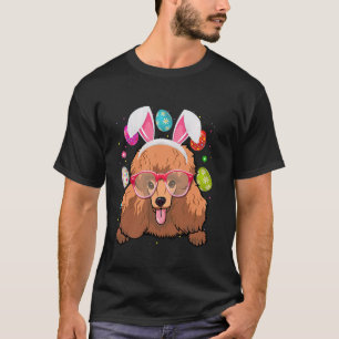 Süße Bunny Pudel Hund Gesicht Ostereier Ostertag T-Shirt