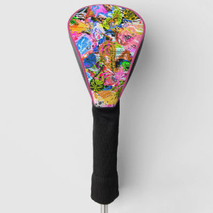 Süße bunte abstrakte gemischte Paisley-Blumen Papi Golf Headcover