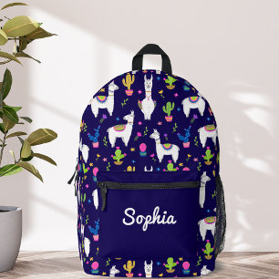 Süße Bunte Alpaka Kaktus Benutzerdefinierter Name Bedruckter Rucksack