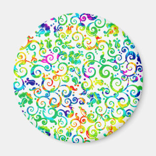 Süße bunte Aquarellblumen Magnet