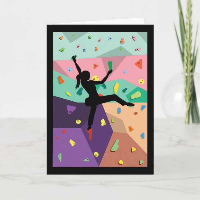 Süße bunte Boulderwand zum Klettern Karte (Vorderseite)