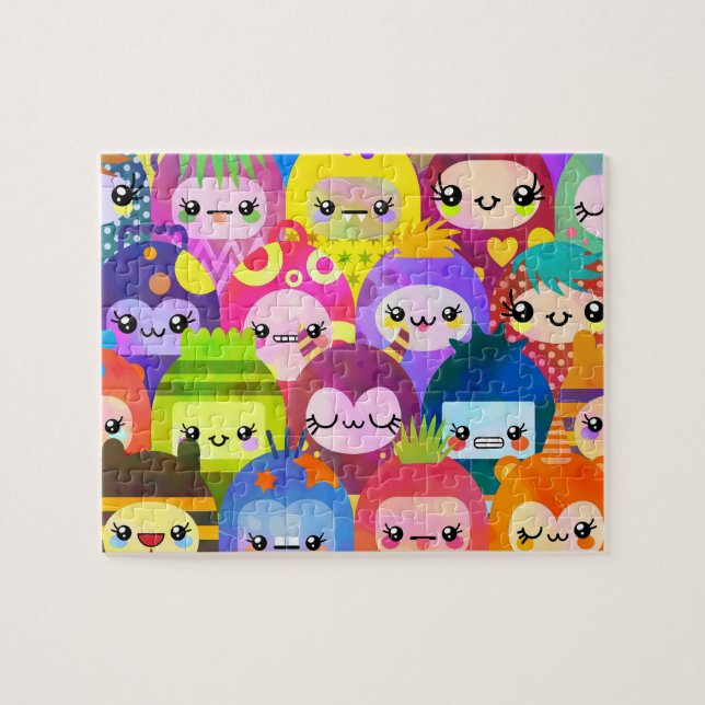 Süße bunte Cartoon-Charaktere Puzzle (Horizontal)