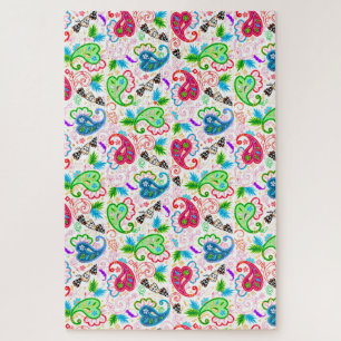 Süße bunte dekorative Blumenmuster Puzzle
