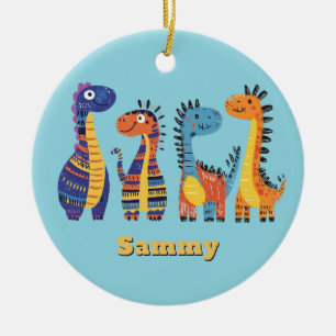 Süße bunte Dinosaurier Design-Verzierung Keramik Ornament