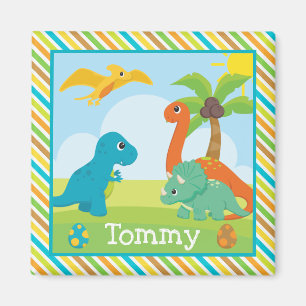 Süße bunte Dinosaurier Freunde Kinder Magnet