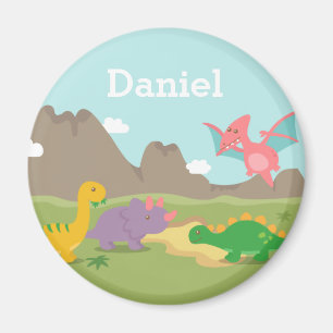 Süße bunte Dinosaurier Kinder Magnet