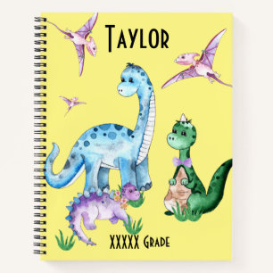 Süße Bunte Dinosaurier T-Rex Name Spiralblock Notizbuch