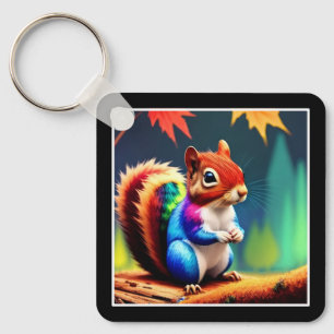 Süße bunte Eichhörnchen-Digitalmalerei-75364 Schlüsselanhänger