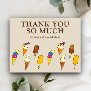 Süße bunte Eiscreme Beige Danke Postkarte