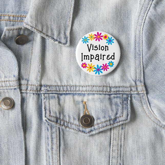 Süße Bunte Florale Typografie Sehbehindertengerech Button (Beispiel)