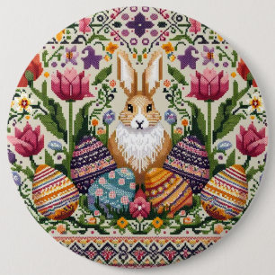 Süße/bunte Frühlings-/Oster-Fair-Isle- Button