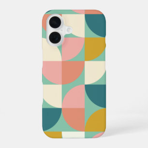 Süße bunte geometrische Formen in Türkis iPhone 16 Hülle